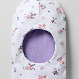 Ben Benny Interlock Knit Reversible Monkey Cap with Floral Print Lilac - Diameter 14 cm image 2