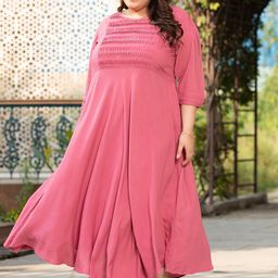 PrettyPlus by Desinoor.com WomenSolid Fit & Flare Boat Neck Plus Size Maxi Dress-image-86
