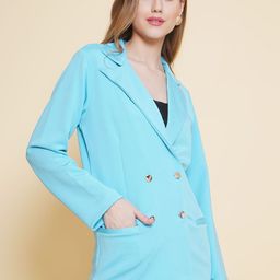 BAESD Notched Lapel Double-Breasted Blazer-picture-51