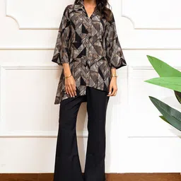 Claura Printed Shirt With Trousers Co-Ords-image-92