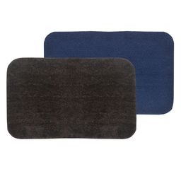 BIANCA Set Of 2 Solid 1850 GSM Microfibre Ultra-Soft Fluffy Anti-Skid Bath Rugs image 2