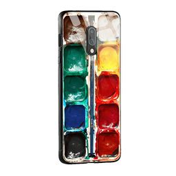 DailyObjects Red & Green Water Color Palette OnePlus 7 Glass Case image 2