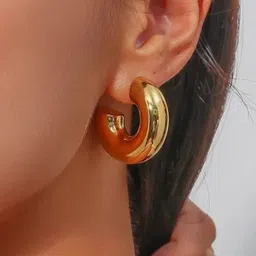 SALTY Roundy Stainless Steel Half Hoop Earrings-image-62