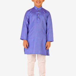 Pro-Ethic Style Developer Kids Dark Blue & White Printed Full Sleeves Kurta with Pyjamas-picture-33