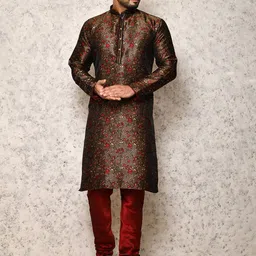 RANAK Men Woven Design Kurta with Churidar-24