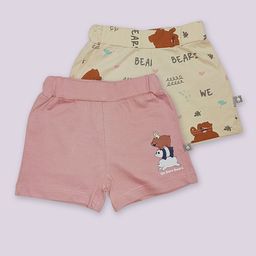 YK X Tinyo Infants Boys Set of 2 Printed Pure Cotton Shorts-39