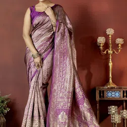 DIVASTRI Woven Design Zari Pure Silk Heavy Work Banarasi Saree-picture-38