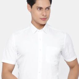 Ramraj White Cotton Regular Fit Shirt-image-9