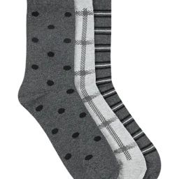 Byford by Pantaloons Grey Striped Socks - Pack of 3-image-79