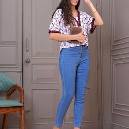 KALINI Print Crepe Top-image-16