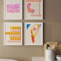 Art Street Engineered Wood Motivational Poster Let The Past Go Prints For Wall Art - Set of 4-image-60