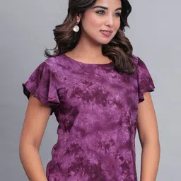Bachuu Women Dyed Flared Sleeves Top-image-1