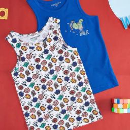 Pantaloons Junior Blue & White Printed Vest (Pack Of 2)-picture-24