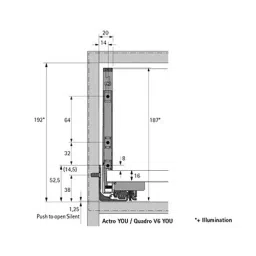 Hettich Inlay Drawer Side Profile (Right) for AvanTech YOU: Inlay 500 mm 40 Kg Load Capacity, 187 mm Height, 9257138 image 2