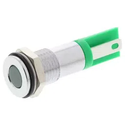 RS PRO Green Panel Mount Indicator 2V DC, Mounting Hole Size 8 mm, Termination Type Solder Tab, Model No 209787-25