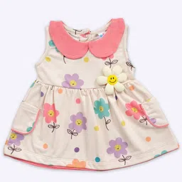 Babys Day Floral Print A-Line Dress-image-3