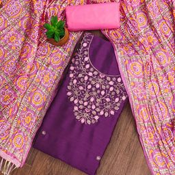 Ishin Embroidered Pure Cotton Unstitched Dress Material-picture-37