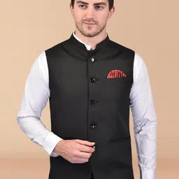 PRINTINDIA Men Mandarin Collar Woven Jackets-44
