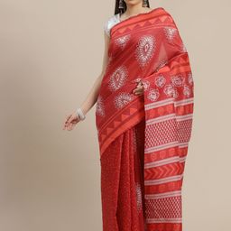 Anouk Maroon & Off White Ethnic Motifs Chanderi Saree-15