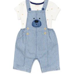 H by Hamleys Kids White & Blue Striped T-Shirt with Dungaree-image-39