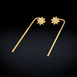 Joyalukkas Gold 22K Spool Model Sui-Dhaga Earrings for Women-image-51