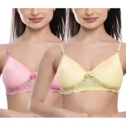FIMS: Fashion is my Style Pink & Beige Lace Work Everyday Bras - Pack Of 2-picture-20