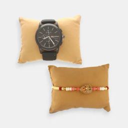 Sri Jagdamba Pearls Dazzle Watch with Rakhi Hamper-image-49
