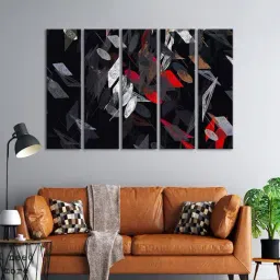 999Store Printed Black MDF 5 Panels Wall Art-image-28