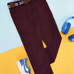 Pantaloons Junior Maroon Cotton Regular Fit Trousers-picture-24