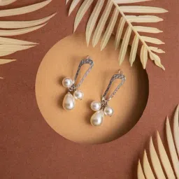 Prita by Priyaasi Abstract Pearl Dangler Earrings-image-59