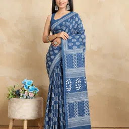 SHANVIKA Ethnic Motifs Print Pure Cotton Saree-image-61
