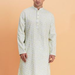 SG LEMAN Men Embroidered Mandarin Collar Kurta-image-10