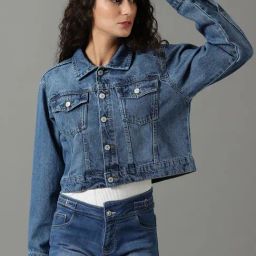 SHOWOFF Blue Regular Fit Denim Jacket-image-87