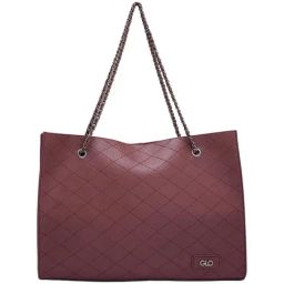 Globus Maroon Textured Medium Tote Handbag-45