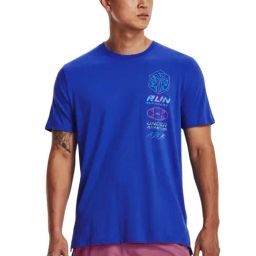 Under Armour Blue Cotton Muscle Fit Printed Sports T-Shirt-image-47