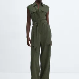 MANGO Culotte Jumpsuit with Belt-picture-34