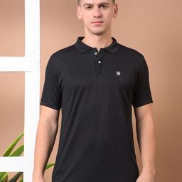COBB Men Striped Polo Collar Pockets T-shirt-image-69
