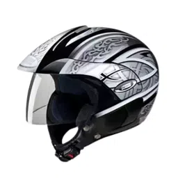 Studds N4 Black Xtra Large (600 mm) Open Face Helmet, Marshall D3 Decor-image-74