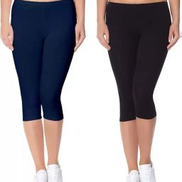 Women Black, Blue Capri-image-1