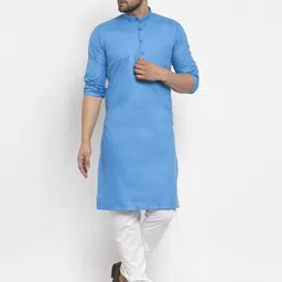 Attigo Men Mandarin Collar Cotton Kurta-image-52