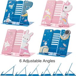 2HEET Metal Reading Stand Reading Stand Cookbook Holder Multifunctional Bookend Book Stand Children's Bookends Book Stand Multifunctional Bookshelf (Metal Reading Stand Unicorn) image 3