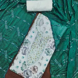 SHADOW & SAINING Floral Printed Beads and Stones Organza Unstitched Dress Material-image-86