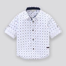 Bonfino Full Sleeves Printed Shirt - White-image-37
