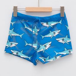 LC Waikiki Above Knee Length Swim Shorts Shark Print- Blue-image-17
