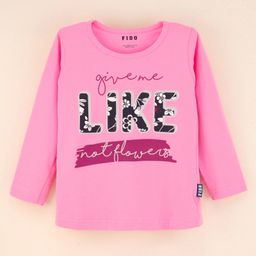 Fido Full Sleeves Top Text Print - Pink-image-88