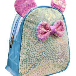 FunBlast Bow and Ear Design Glitter Bag Sky Blue  Height 8.6 Inches-image-45