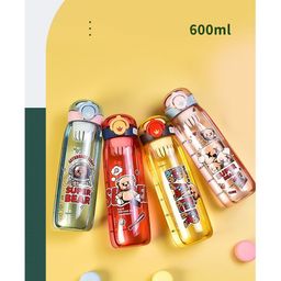 YAMAMA Cute & Colorful Bear Printed Water Bottle with Fruit Infuser BPA Free Colour May Vary - 600 ml-image-43