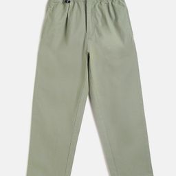 Campana Cotton Lycra Mid Rise Solid Trousers - Khaki Green-image-4