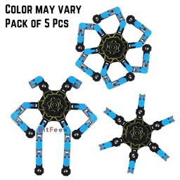 BitFeex Rotating Robot Transformable Fidget Finger Spinner Toy for Kids Rotating For Boys Girls Fun and Development Toy (Color May Vary, Pack of 5 Pcs )-16