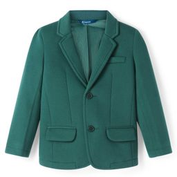 Pine Kids Full Sleeves Knitted Solid Color Blazer - Green-image-54